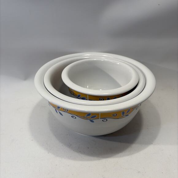 Corelle Coordinates Casa Flora Flowers 3 pc 1 2 3 Quart Qt Mixing Bowl Set - Picture 10 of 11